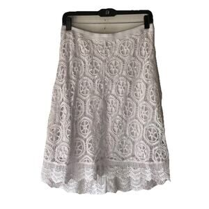 Vintage ND White Crotchet Midi Skirt Petite M Cotton Cottagecore Boho Y2K Dainty